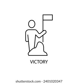 victory concept line icon. Simple element illustration. victory concept outline symbol design.