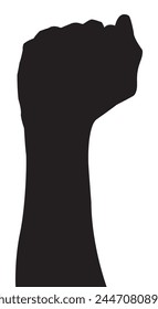 Victory concept: Strong arm raising in the air silhouette. Championship competition performance concept.