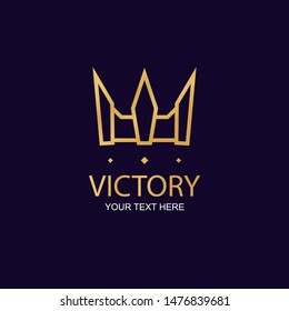 victory crown vector emblem for luxury shopping sign, royal queen logotype, princess diadem symbol, pop art element, beauty and fashion icon. 10 eps