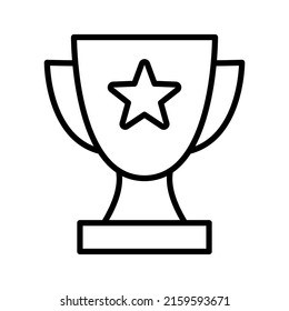 Victory cup icon. Thin line winner cup. First place cup. Vector illustration isolated on white background.