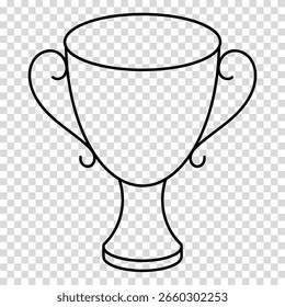 Victory cup, isolated vector illustration on transparent background