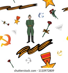 Victory Day. 9th May. Pattern. Vector.