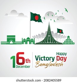 Victory day of Bangladesh (16 December) celebration illustration