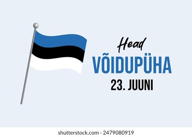 Ilustración vectorial de afiches del Día de la Victoria en Estonia. Bandera de Estonia en un Vector de íconos de mástil aislado sobre un fondo gris. Elemento de diseño Bandera de Estonia. 23 de junio de cada año. Día importante