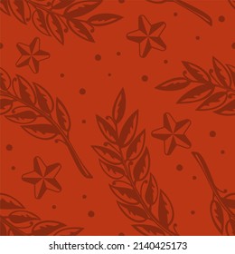 Victory Day May 9 Pattern red background Banner for the holiday with stars laurel branch St. George ribbon Vector