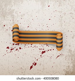 Victory Day realistic scroll st. George Ribbon. Vector Illustration