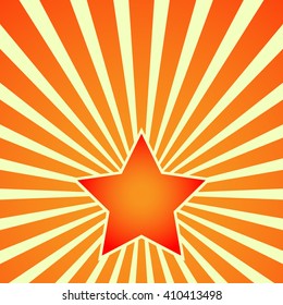 Victory Day. Red Star on the background of the rays. Postcard, placard, poster - vector illustration. EPS 10.