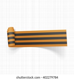Victory Day Saint George black and golden Ribbon