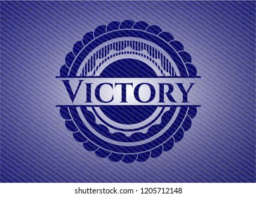 Victory with denim texture