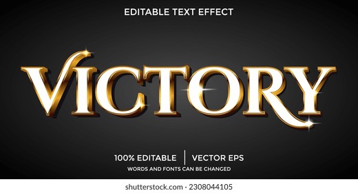 victory editable 3d gold text effect