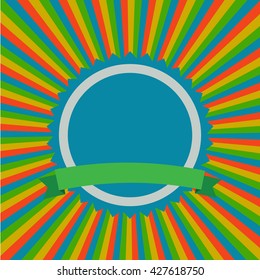 Victory emblem with ribbon vector.