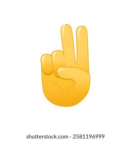 Victory Emoji of hand with two fingers. Hi, hello Hand Gesture Icon Illustration. Win, Peace Vector Symbol