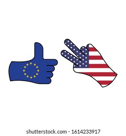 victory eu, pending usa color icon on white background