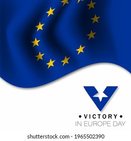 Victory In Europe Day Vector Illustration.