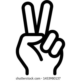 Victory finger gesture, v-shape fingers formation for peace