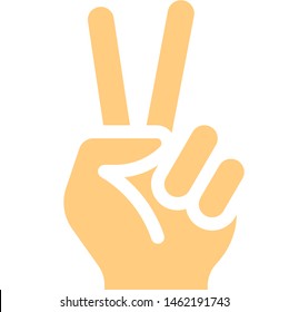 Victory finger gesture, v-shape fingers formation for peace