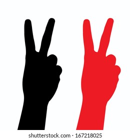 Victory Finger Silhouette Vector