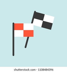 Victory Flag Flat icon soccer and racing  related