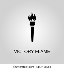 Victory flame icon. Victory flame symbol. Flat design. Stock - Vector illustration