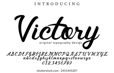 Victory Font Stylish brush painted an uppercase vector letters, alphabet, typeface