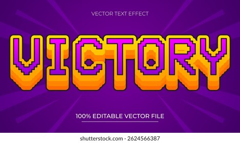 Victory futuristic gradient pixel editable text effect