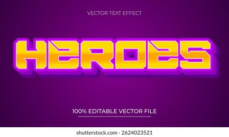 Victory game editable text effect with neon orange color style