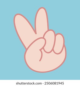 Victory gesture cute illustration sticker