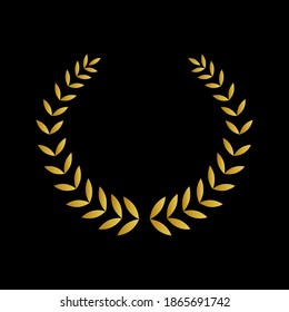 victory gold symbol, Branches of olives icon vector, laurel, wreath, awards, roman, victory, crown, winner, ornate