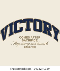 Vector de diseño gráfico de camiseta de la victoria