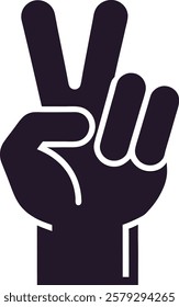 Victory Hand Emoji Gesture Vector Illustration Design