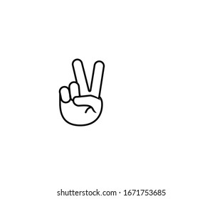 Victory hand emoji vector isolated icon illustration. Victory hand emoticon