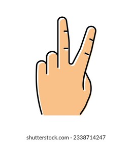 victory hand gesture color icon vector. victory hand gesture sign. isolated symbol illustration