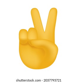 Victory Hand Gesture Emoji Icon Illustration Sign. Hippy Sign Peace Vector Symbol Emoticon Design Vector Clip Art.