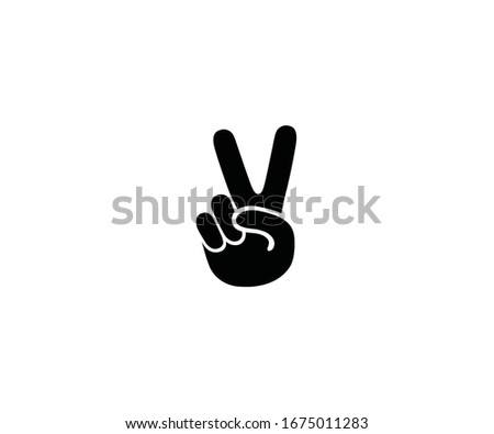 Victory hand gesture emoji vector isolated icon illustration. Victory hand emoticon