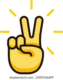 victory hand icon emoji sticker