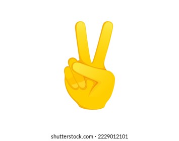 Victory hand icon. Hand gesture emoji vector illustration.
