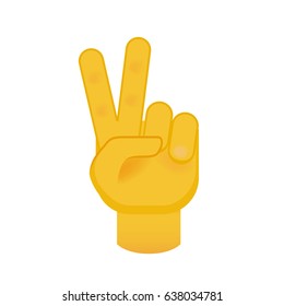 Victory Hand on White Background. Isolated Vector Illustration 