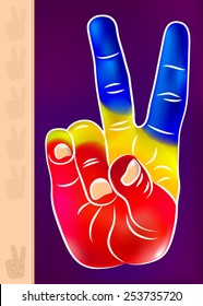 Victory Hand - Romania - Moldova - Chad - Andorra Sports Team Supporter