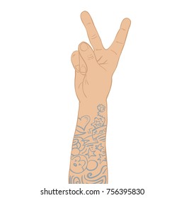 Victory hand sign