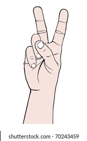 victory hand sign illustration