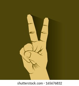 victory hand sign vector