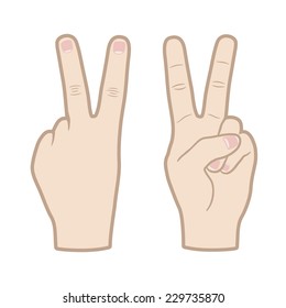 Victory Hand Sign Vector