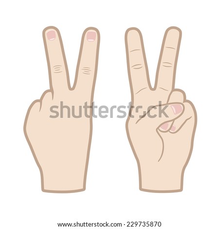 Victory Hand Sign Vector