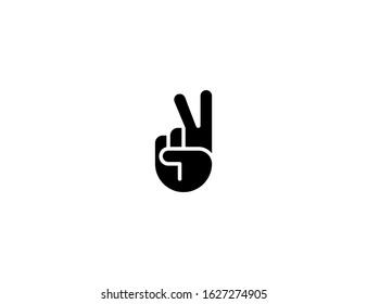 Victory Hand vector flat icon. Isolated victory hand emoji illustration 