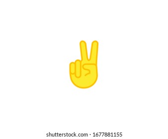 Vector de la mano de victoria, emoticonos aislados. Icono de ilustración plana de gesto de la mano de la victoria