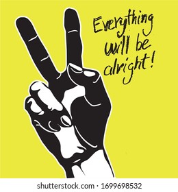 Victory hand-symbol of victory and peace