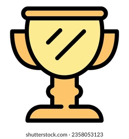 Vector de contorno de icono de honor de victoria. Premio de la copa. Color plano de premio ganador