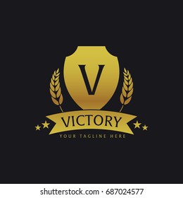 Victory Hotel Logo and Emblem. Vector logo illustration