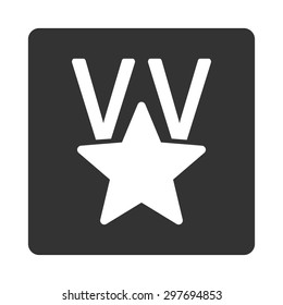 Victory icon from Award Buttons OverColor Set. Icon style is white and gray colors, flat rounded square button, white background.