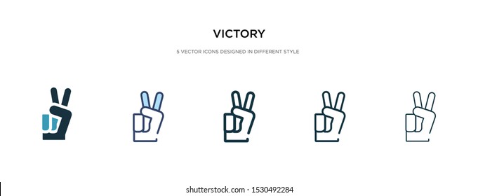 victory icon in different style vector illustration. two colored and black victory vector icons designed in filled, outline, line and stroke style can be used for web, mobile, ui